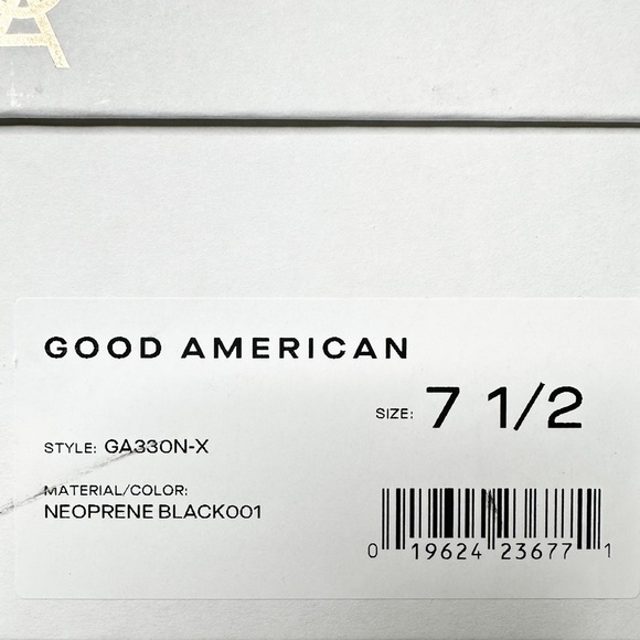 NIB $195 Good American Cage Slanted Strappy Neoprene Heel Sandals Womens 7.5, 10 - Picture 11 of 12